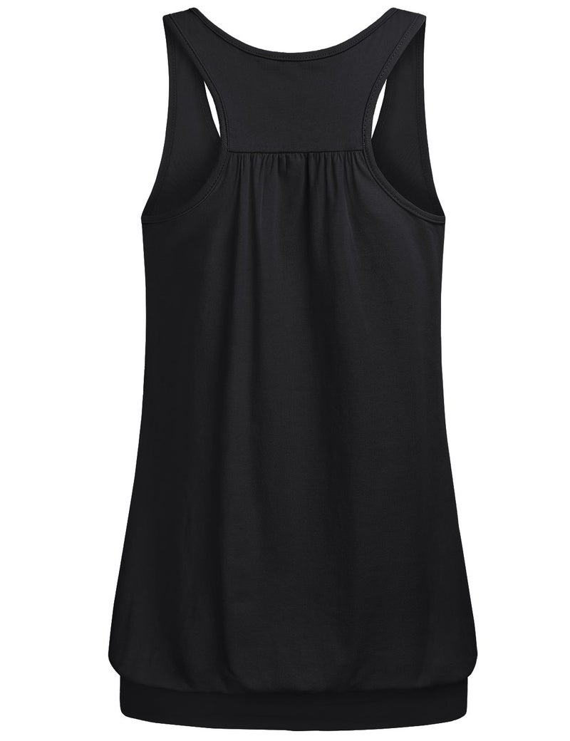 Miusey Running Tanks, Women Open Back Shirt Workout Tops for Casual Space Dyed Training Wear Flattering Clothes Black-2 L - Image 2